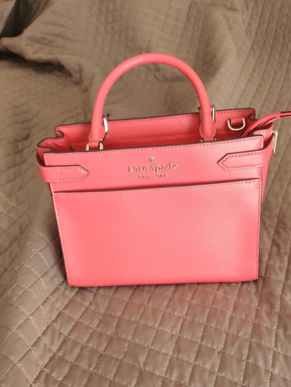 kate spade Coral Pink Saffiano Leather Satchel